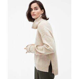 Filippa K Wool Chunky Knit Roller Neck Turtleneck Sweater Scandinavian Tan XS